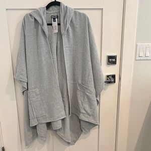 Lands' End Heather Gray Hooded Wrap